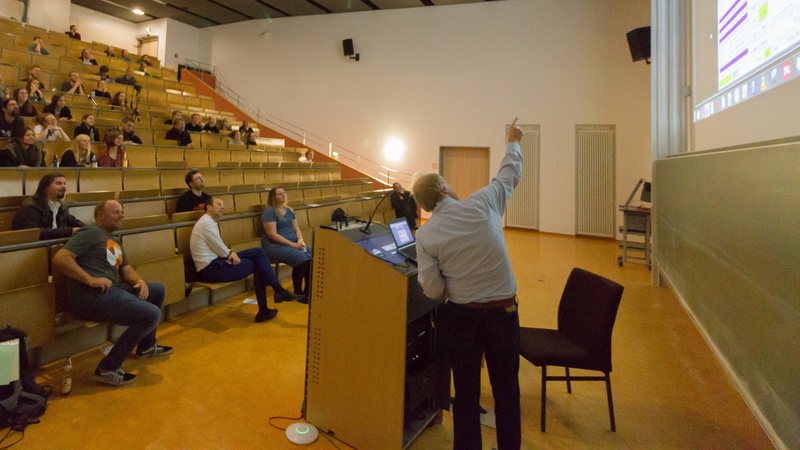 Martin Rost zeigt in seinem Lightning Talk digitale Betriebsarten im Amateurfunk